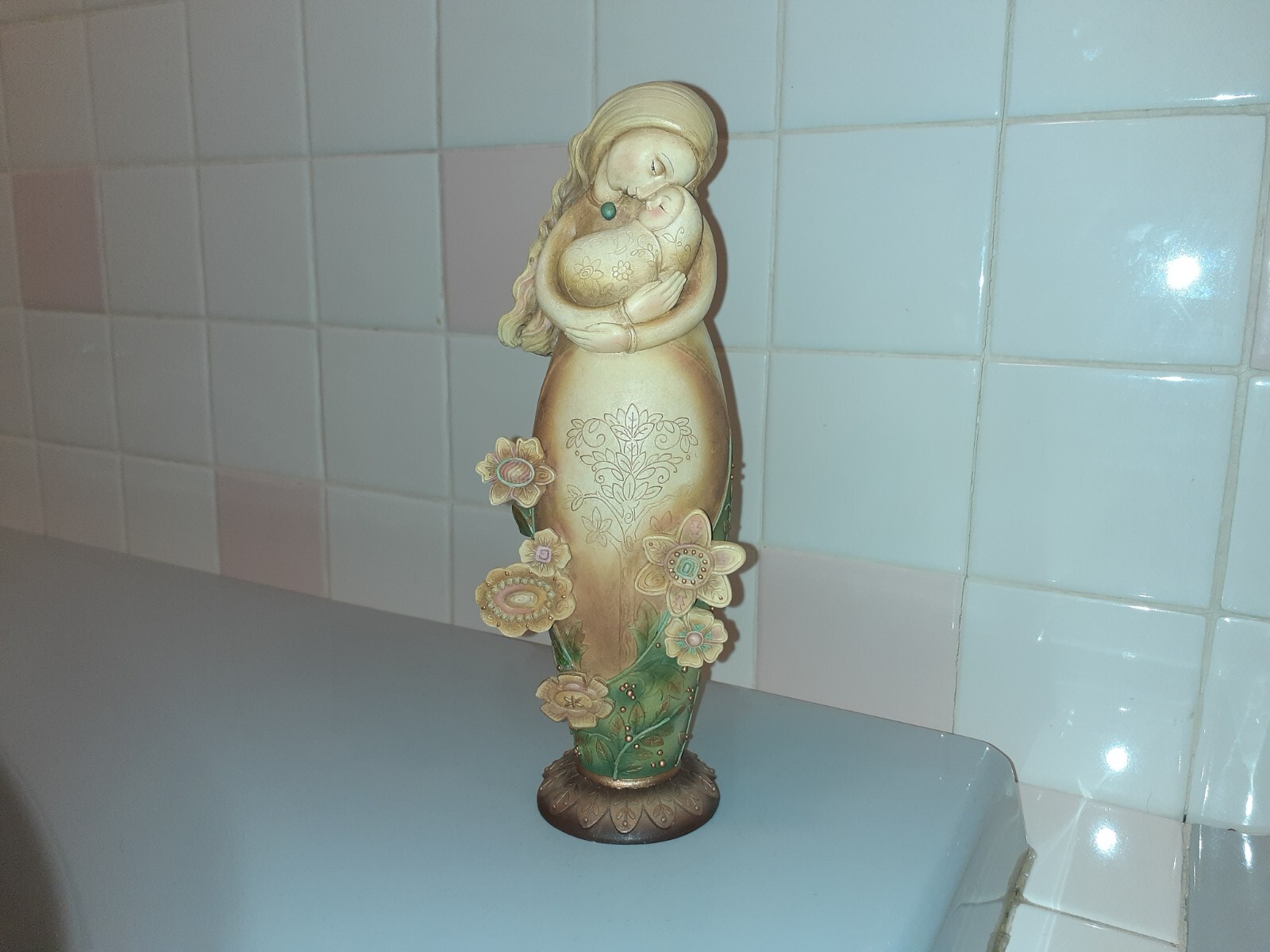 Enesco Blooming Wild by Karen Hann Woman Holding Baby 10″ tall x 3.5″ x 2.5″
