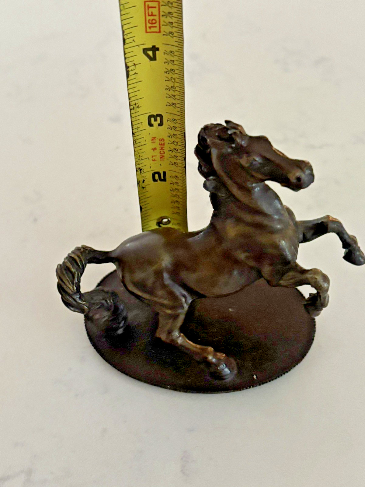 Franklin Mint Renaissance Western Bronze 1987 Mustang Horse Sculpture