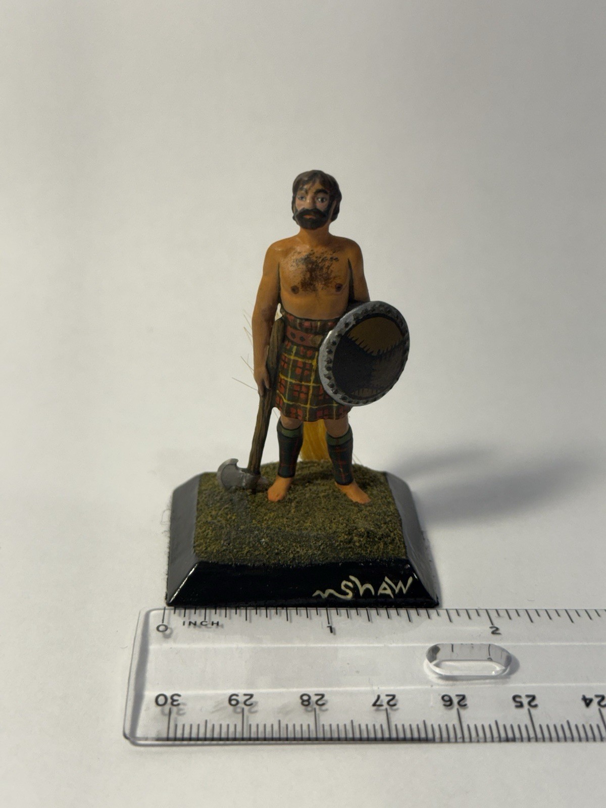 Hand-Painted Scottish Highland Warrior Figurine – Unique Artisan SHAW Work