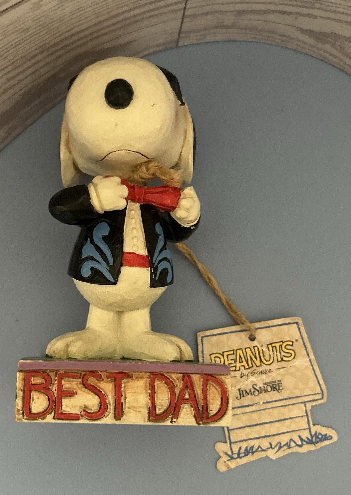 Jim Shore Peanuts Snoopy Father’s Day Figurine “Best Dad”figurine 2014 Enesco
