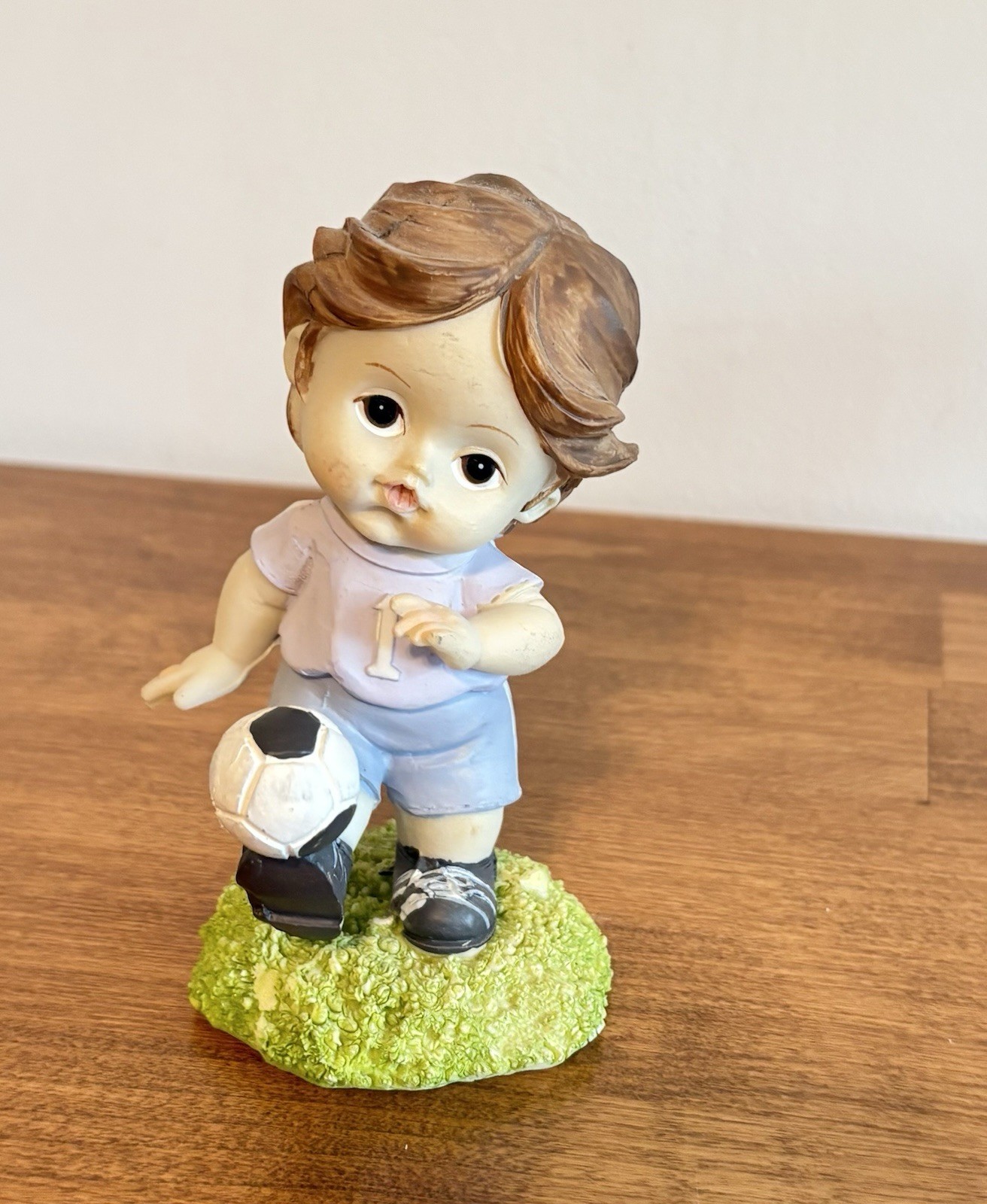 Tender Times Figurines Set of 2– Soccer Player & Girl with Cat Vintage 5”