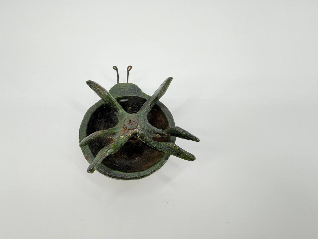 Vintage Metal Ladybug Figurine Iron Ladybird Decorative Sculpture