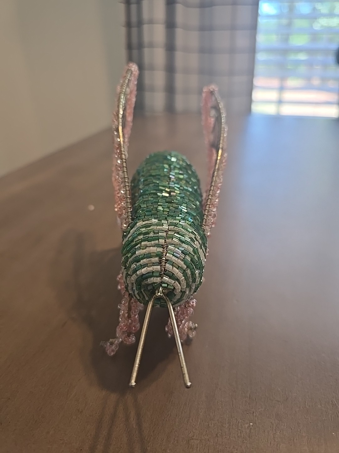 Handmade Wire Wrapped Beaded Insect Cricket Sculpture Figurine