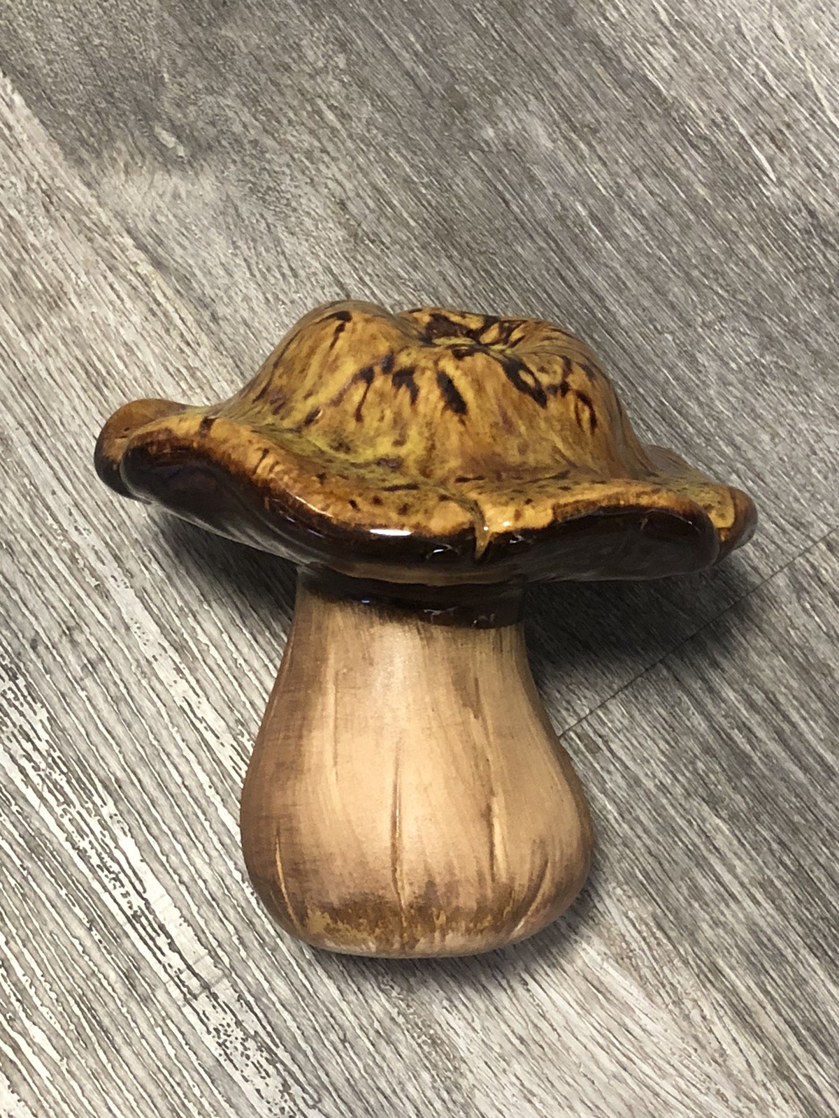 Mushroom Folk Art 3D Crafted/Glazed Ceramic Fig Country Cottage Core 6″H x 6″W