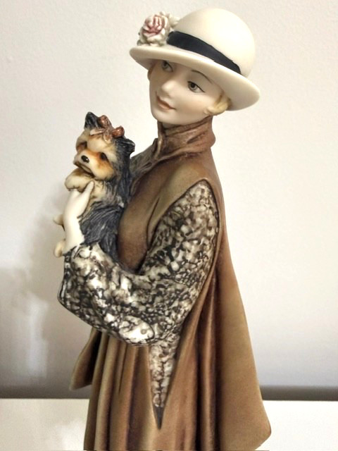 Giuseppe Armani Florence Young Lady w Yorkshire Terrier Dog Sculpture Figurine