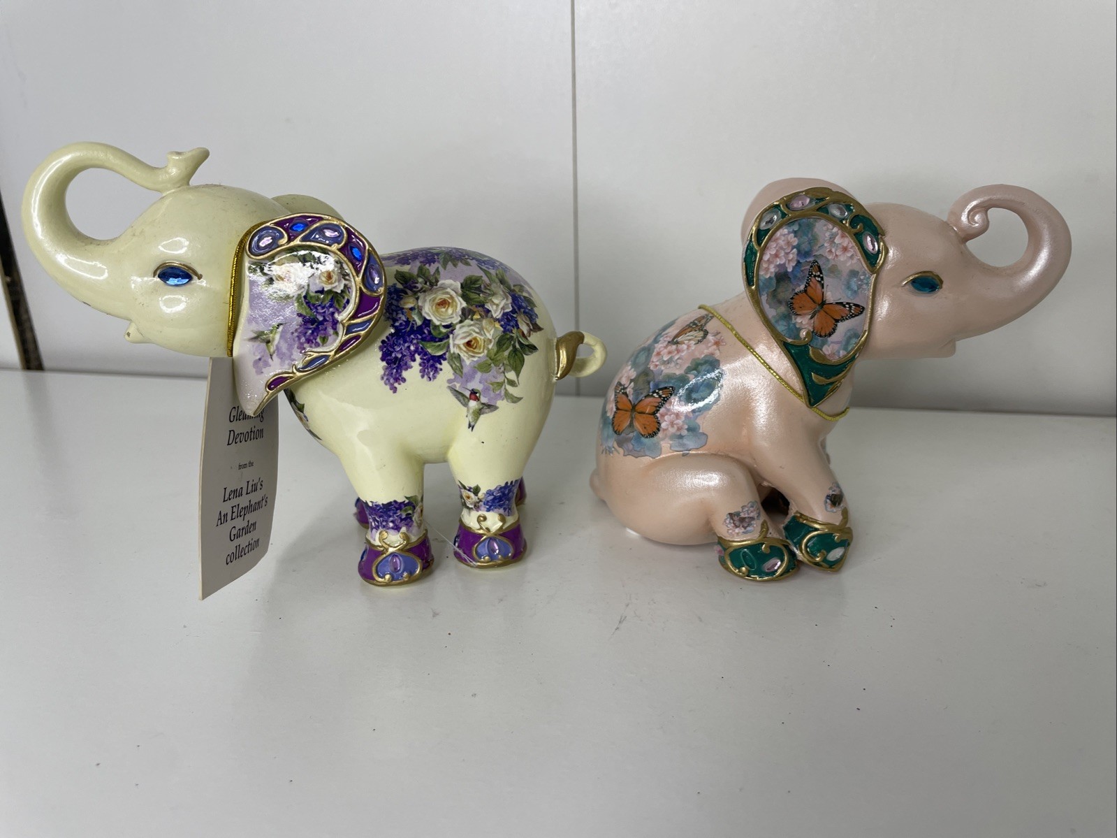 Hamilton Collection Lena Liu Elephant Garden Butterfly Hummingbird