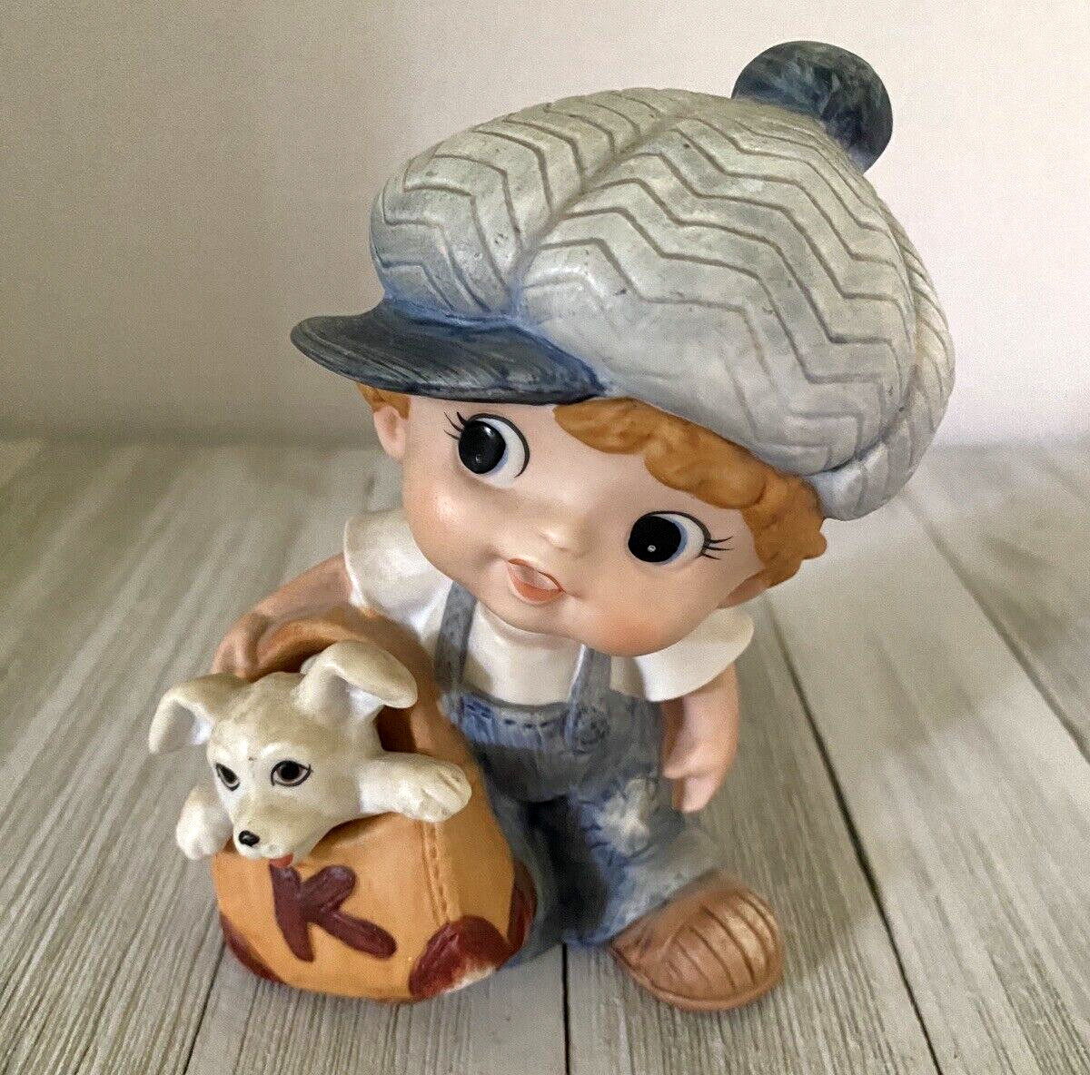 Vintage Homco LITTLE BOY AND GIRL DOG And CAT #1439 Porcelain Figurines 5” High