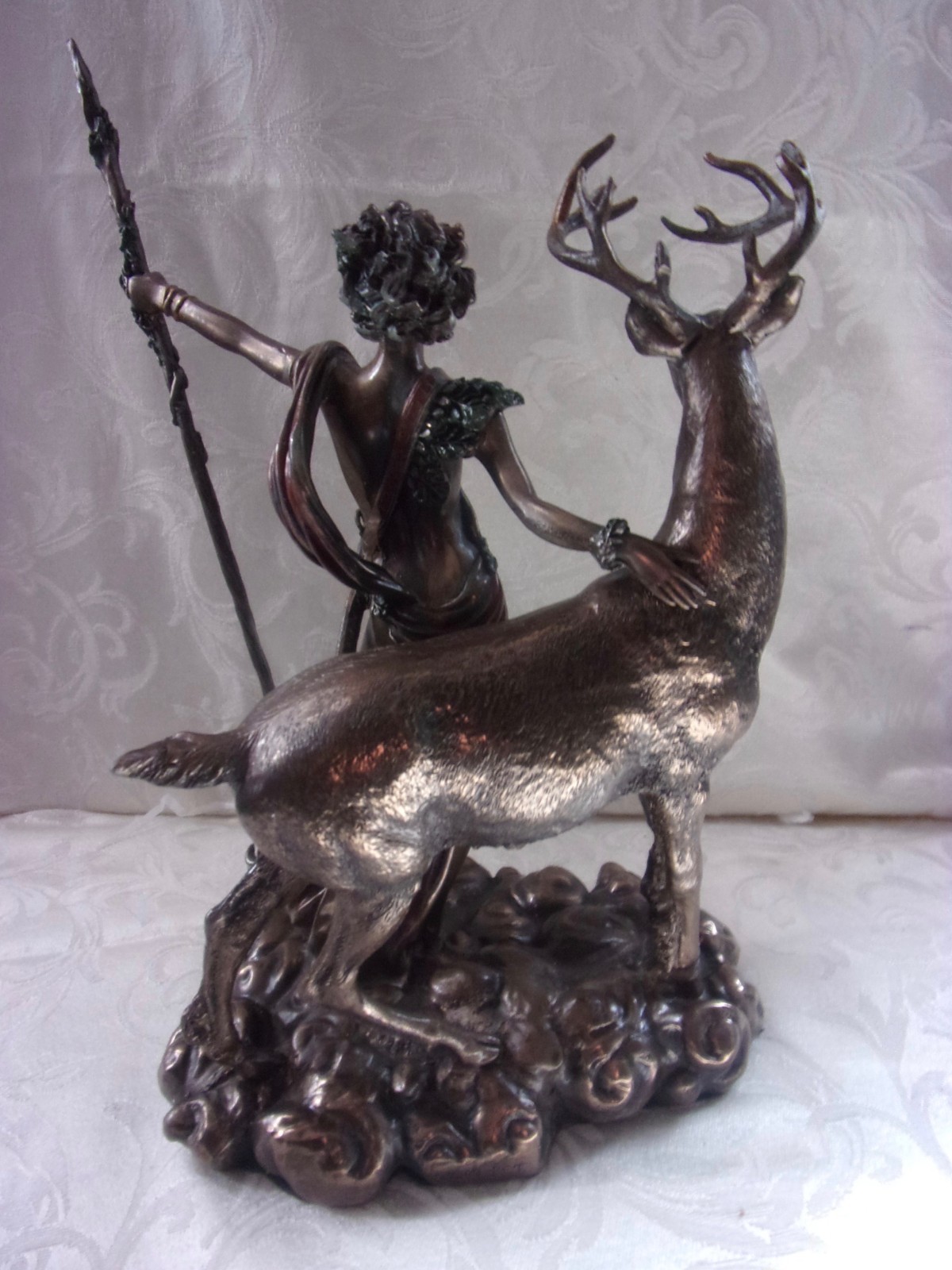 Greek Goddess Diana Artemis and Moon Statue Figurine 10 1/4 in Pacific Giftware