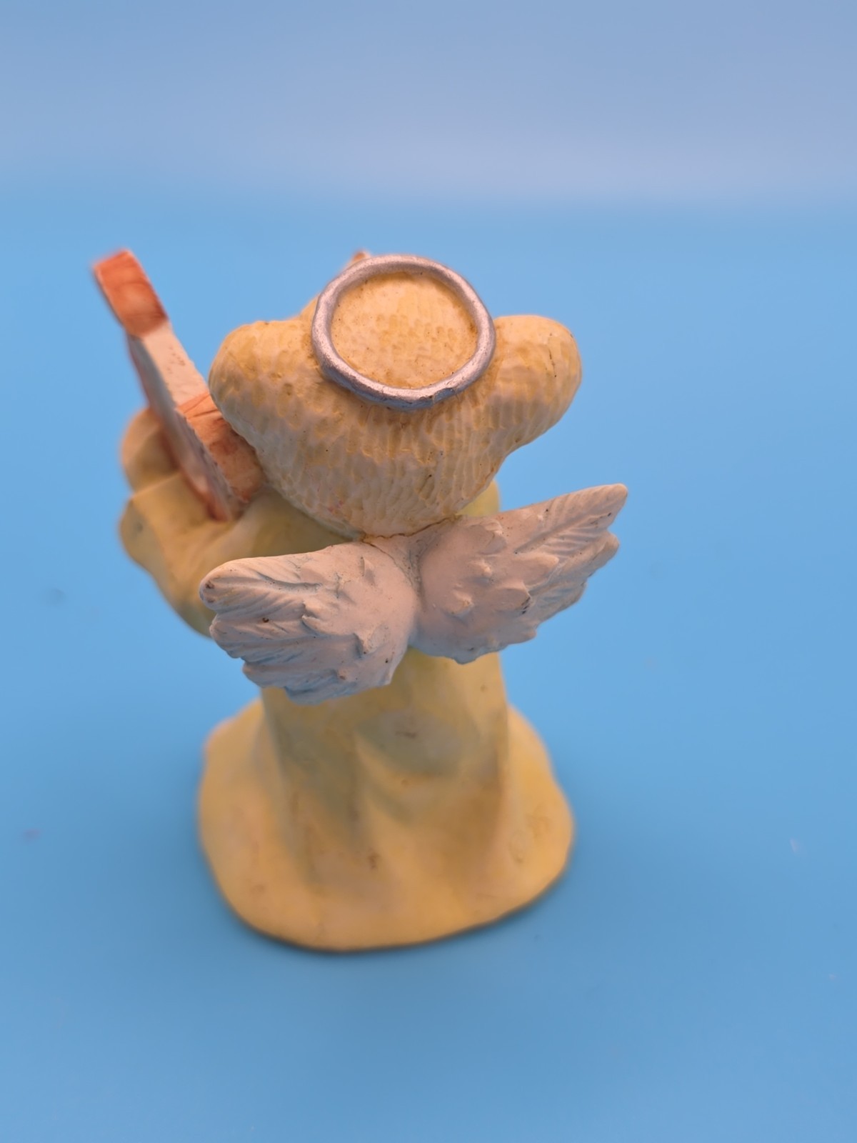 Angle Teddy Babies Bear Ceramic Figurine Yellow Playing Harp 1995 Pre-owned