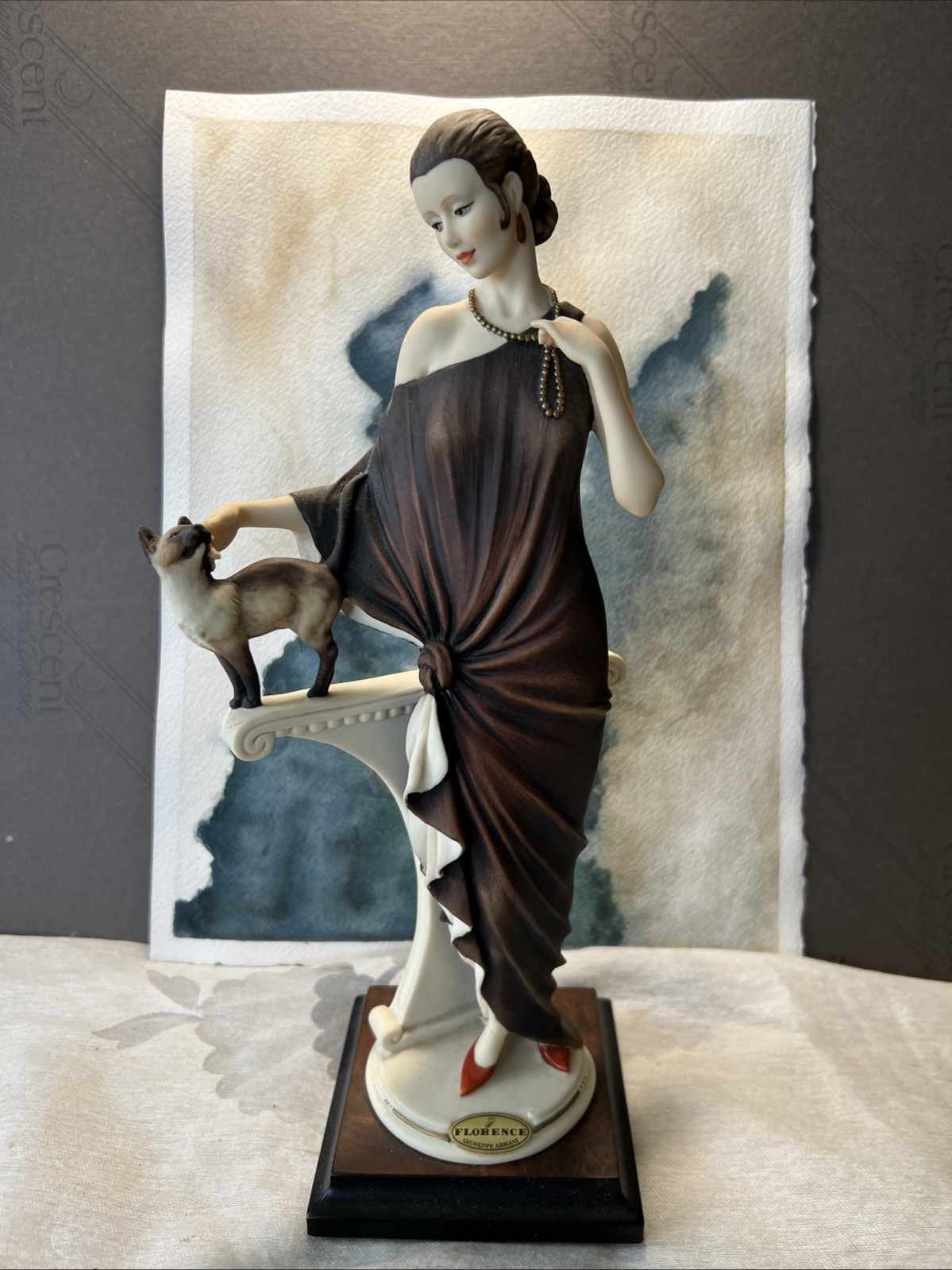 Florence 1995 Giuseppe Armani Damina Con Gatto Danielle Figure Art 0436C Tags