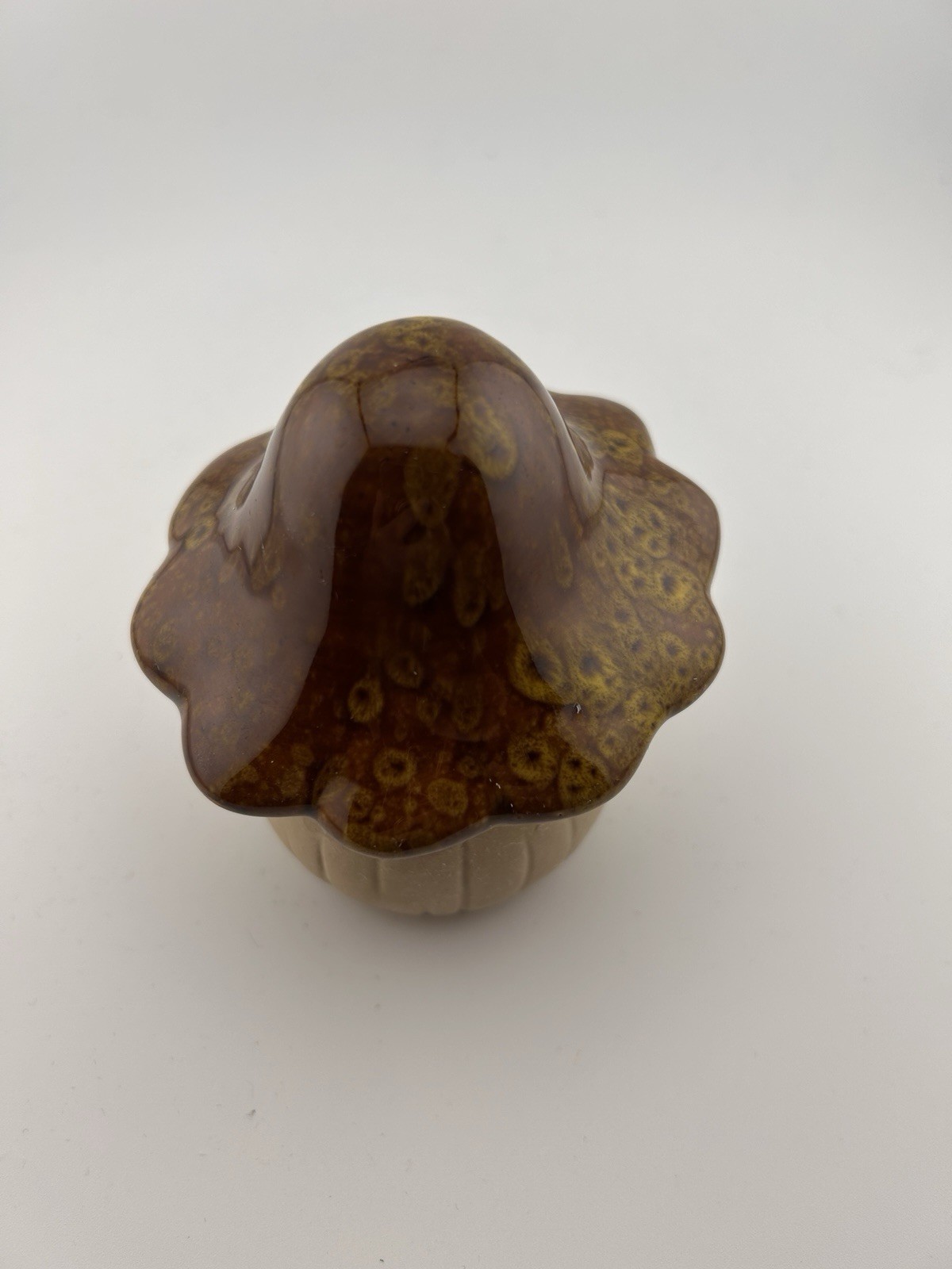 Brown Ceramic Glazed Mushroom 4” Fairy Garden, Indoor/Outdoor, Decor