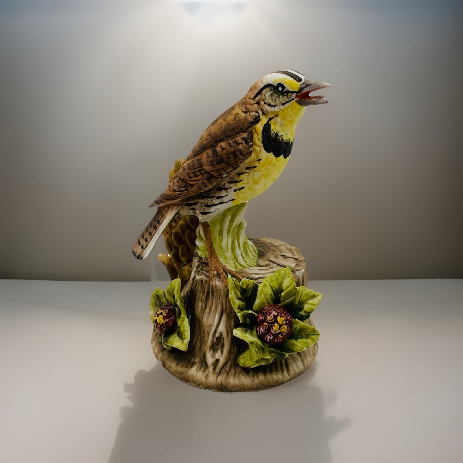 GORHAM Hand Painted GOLD FINCH Yellow Bird Siting on Branch Figurine VINTAGE