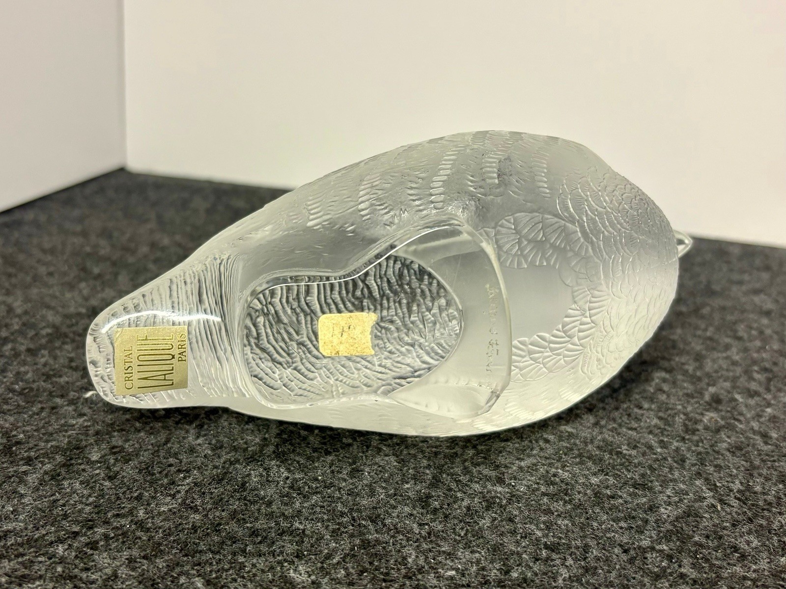 Lalique France Crystal Perdrix Inquiete Quail Partridge Bird Frosted 3.25 In