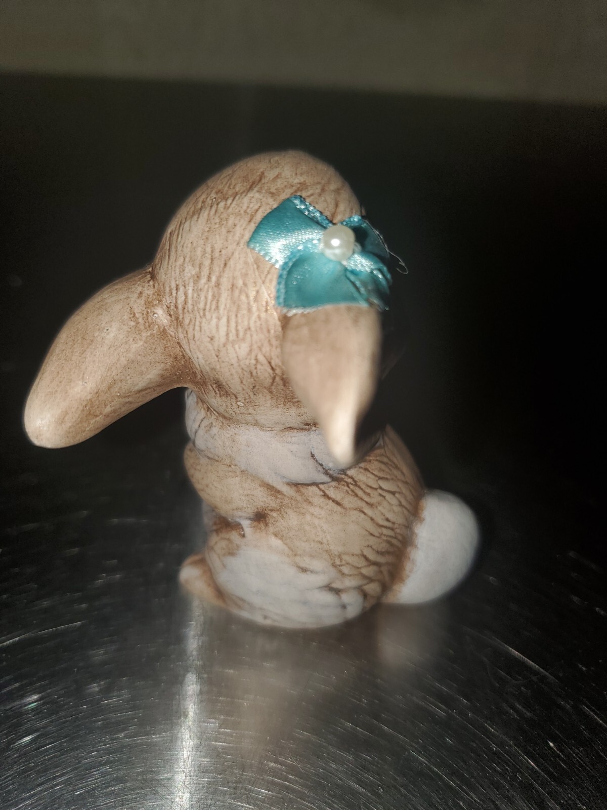 VINTAGE SET OF THREE BUNNY RABBIT FIGURINES STATUETTES. ADORABLE!