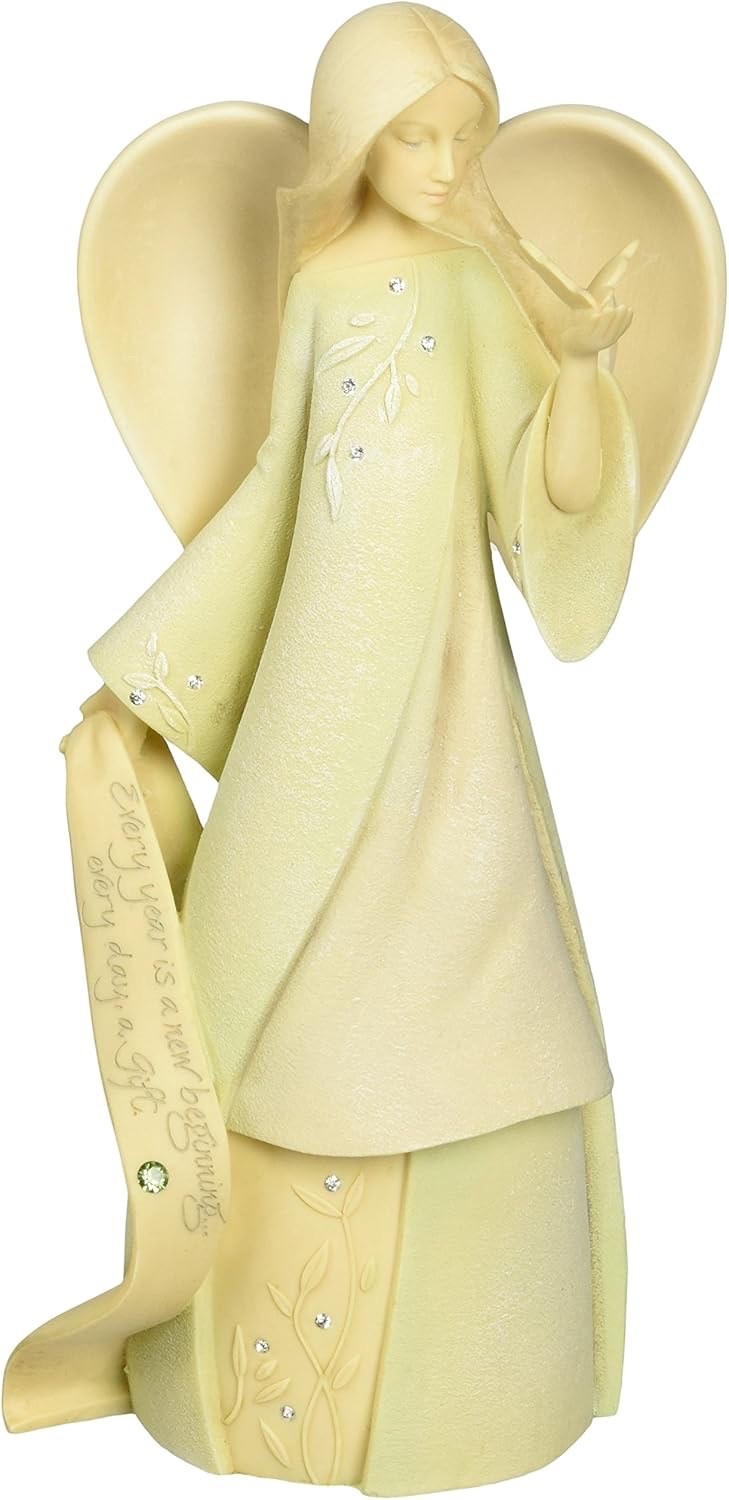New August Angel Stone Resin Figure 7.5″ Foundations 2009 Enesco 4015978