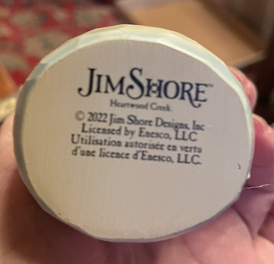 Jim Shore Country Living Farmhouse Snowman with Plaid Vest and Lantern NIB