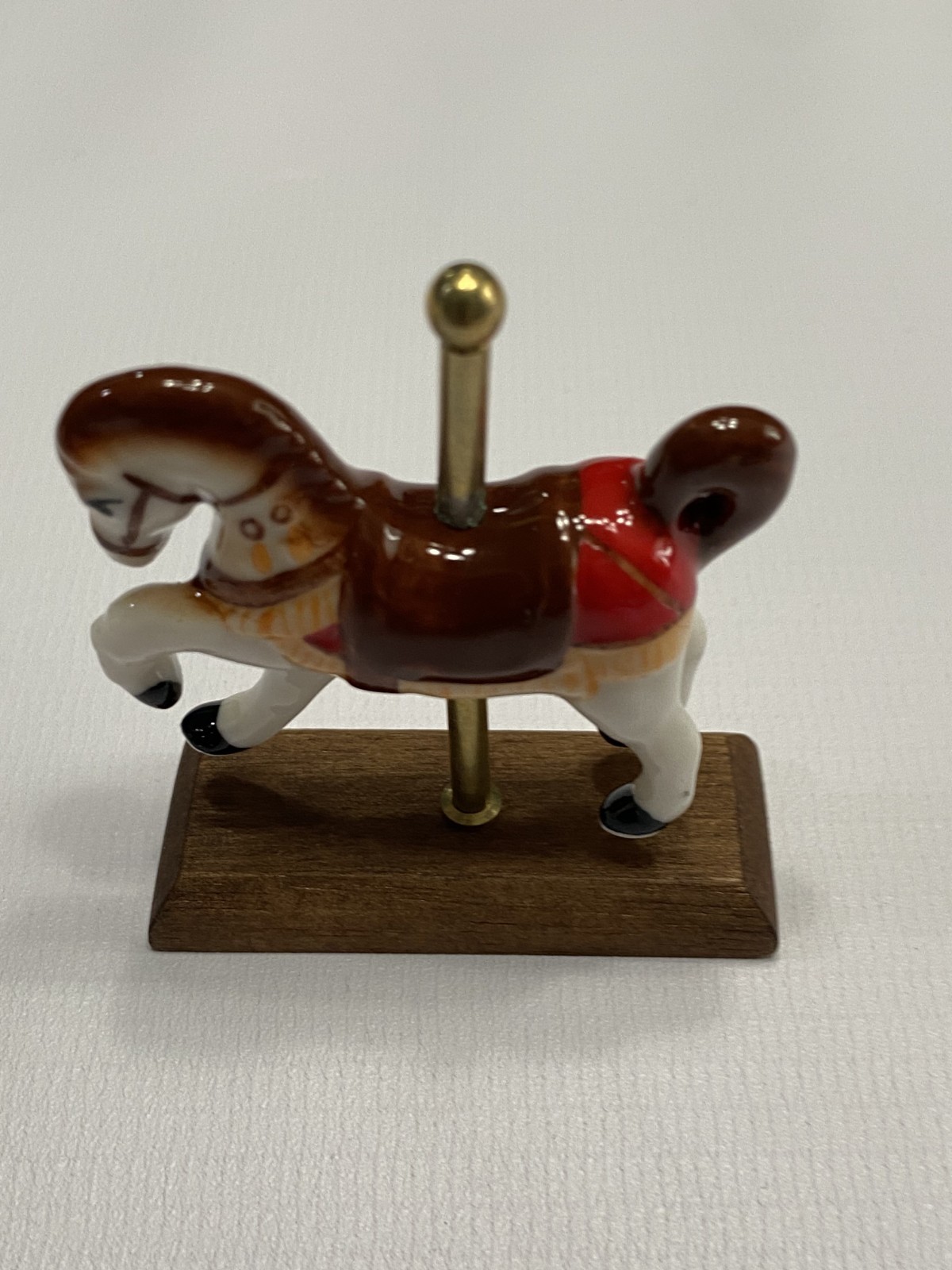 The Bug House Miniatures Authentic Bone China #285 Carousel Horse Taiwan 3pc NIB