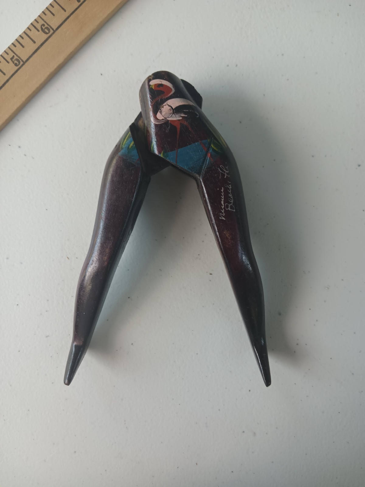 Vintage Wooden Nutcracker Woman’s Legs Novelty Florida Pink Flamingo Hand Painte
