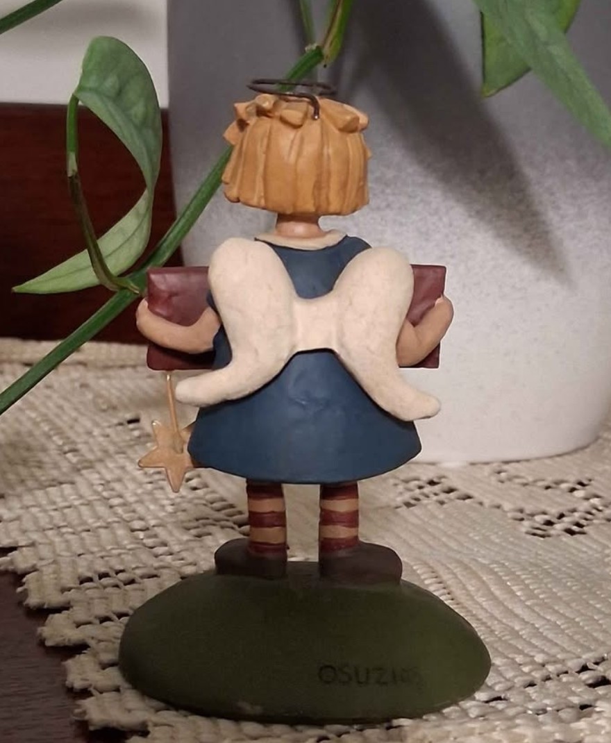 Retired Blossom Bucket Light is Always On Angel Girl Figurine by Suzi Skoglund
