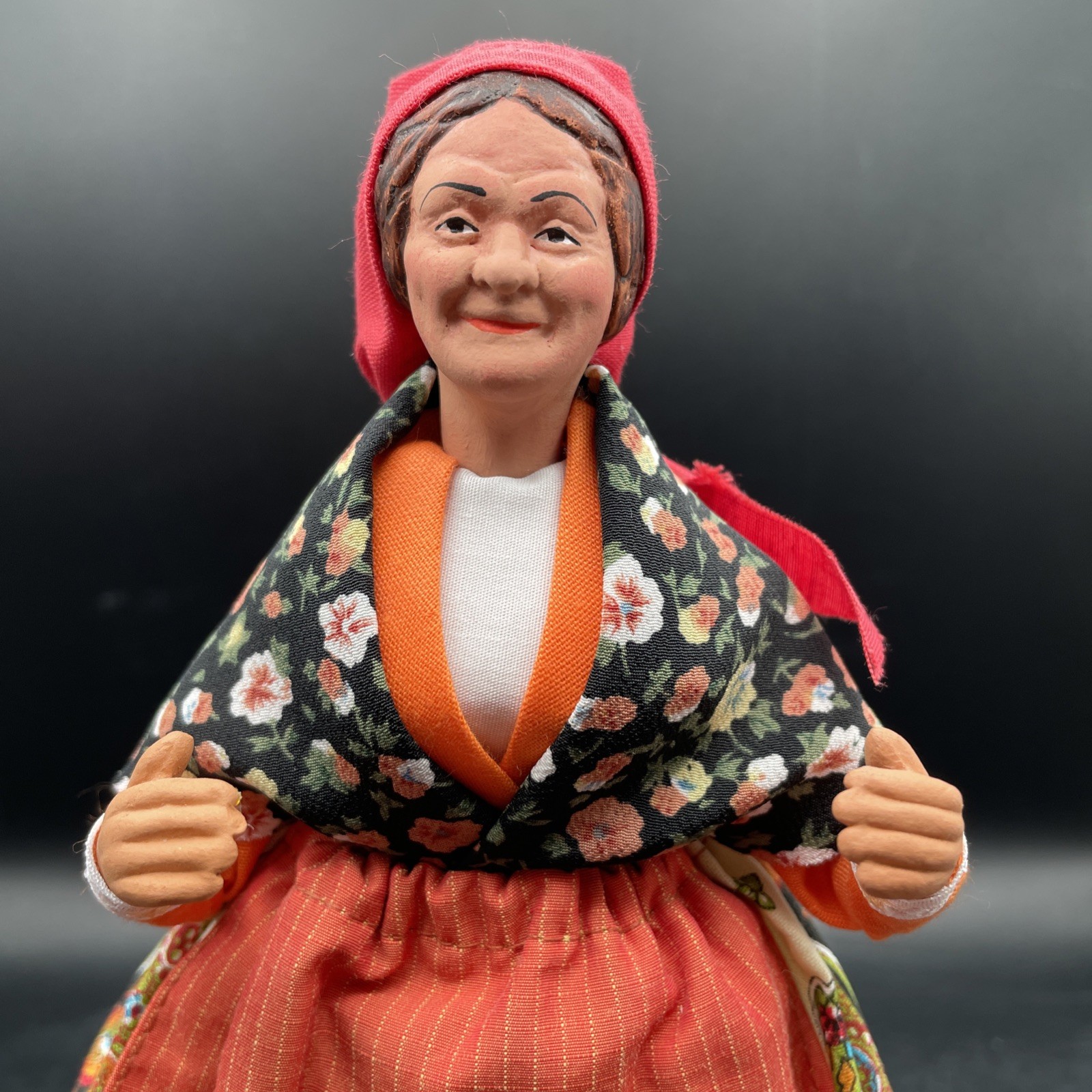 Vintage French Claude Carbonel Doll Terracotta Terre Cuite Woman Figurine