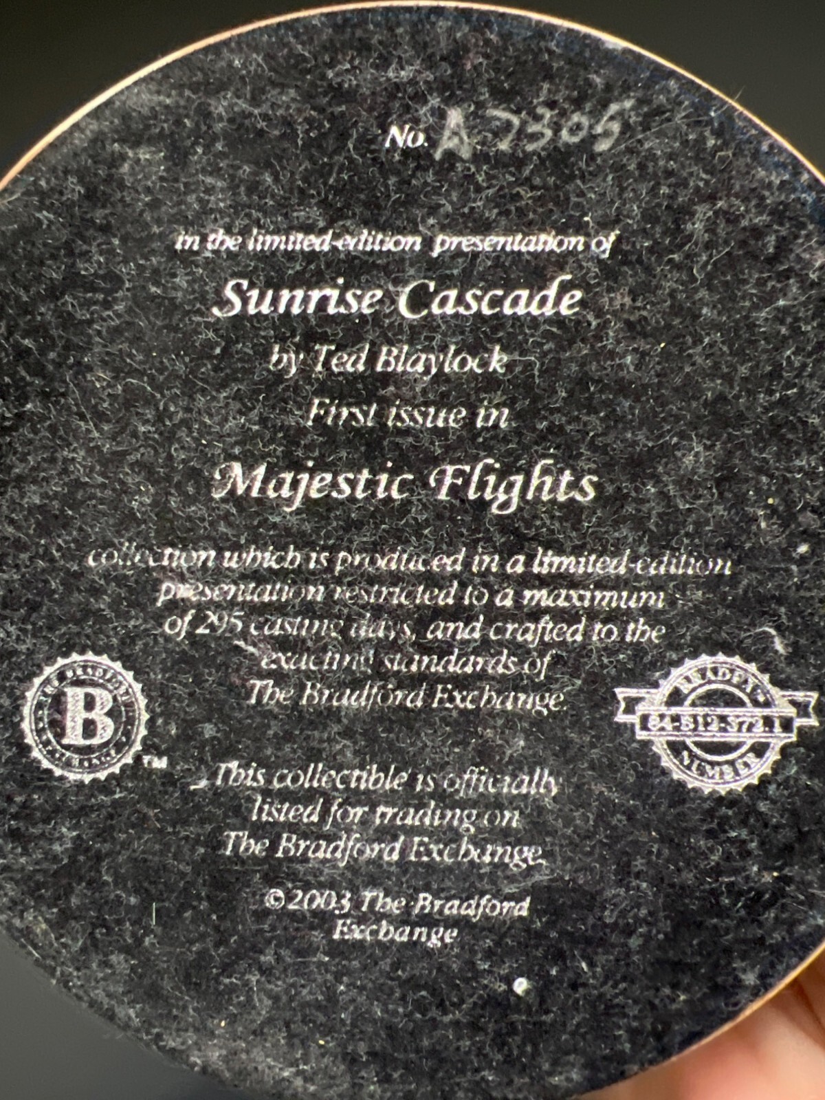 Limited Edition Bradford Exchange Sunrise Cascade Sculpture With Bald Eagles