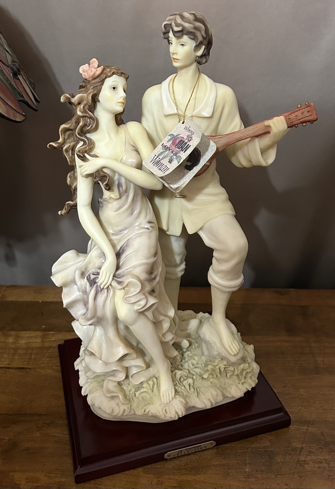 Vintage La Verona Collection “When a Man Loves a Woman” Couple Figurine 15″ EUC