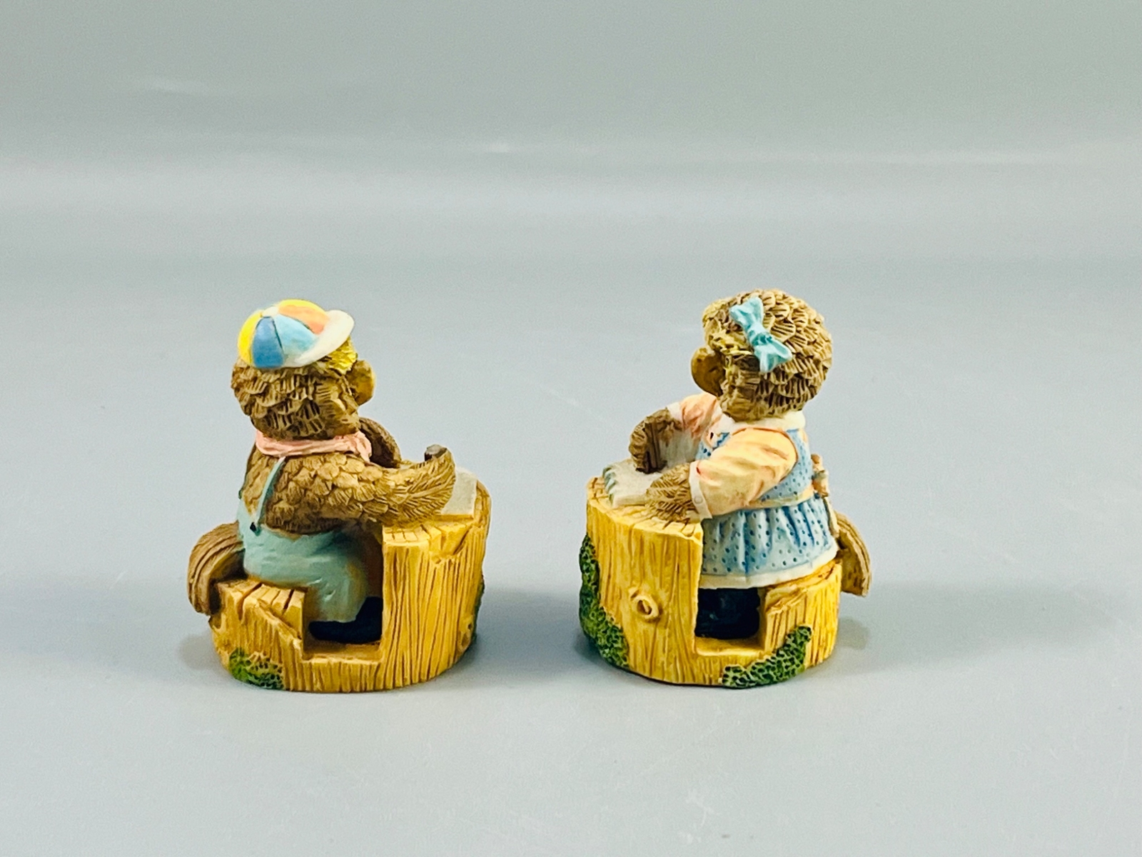 Set of 2 Miniature Owls in School Class Figurines 1.5″