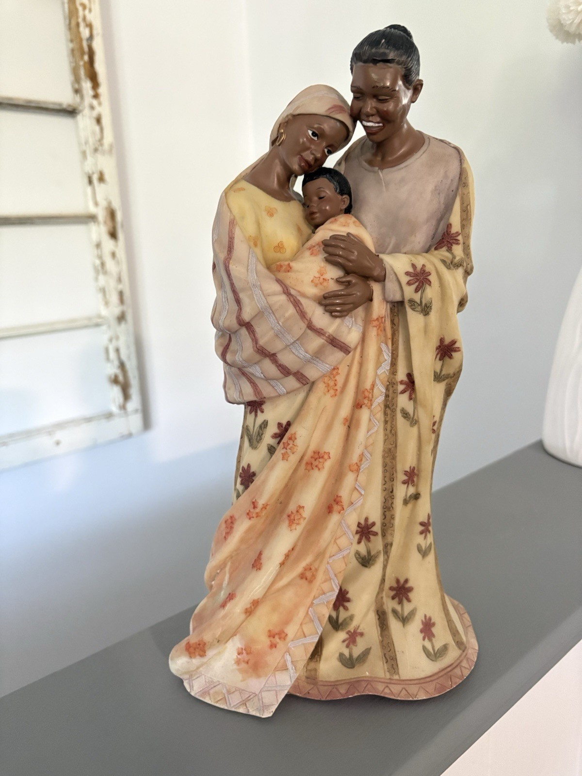 African American Family 13” Figure Mother Father Baby HandPaint FREE SHIP *Read