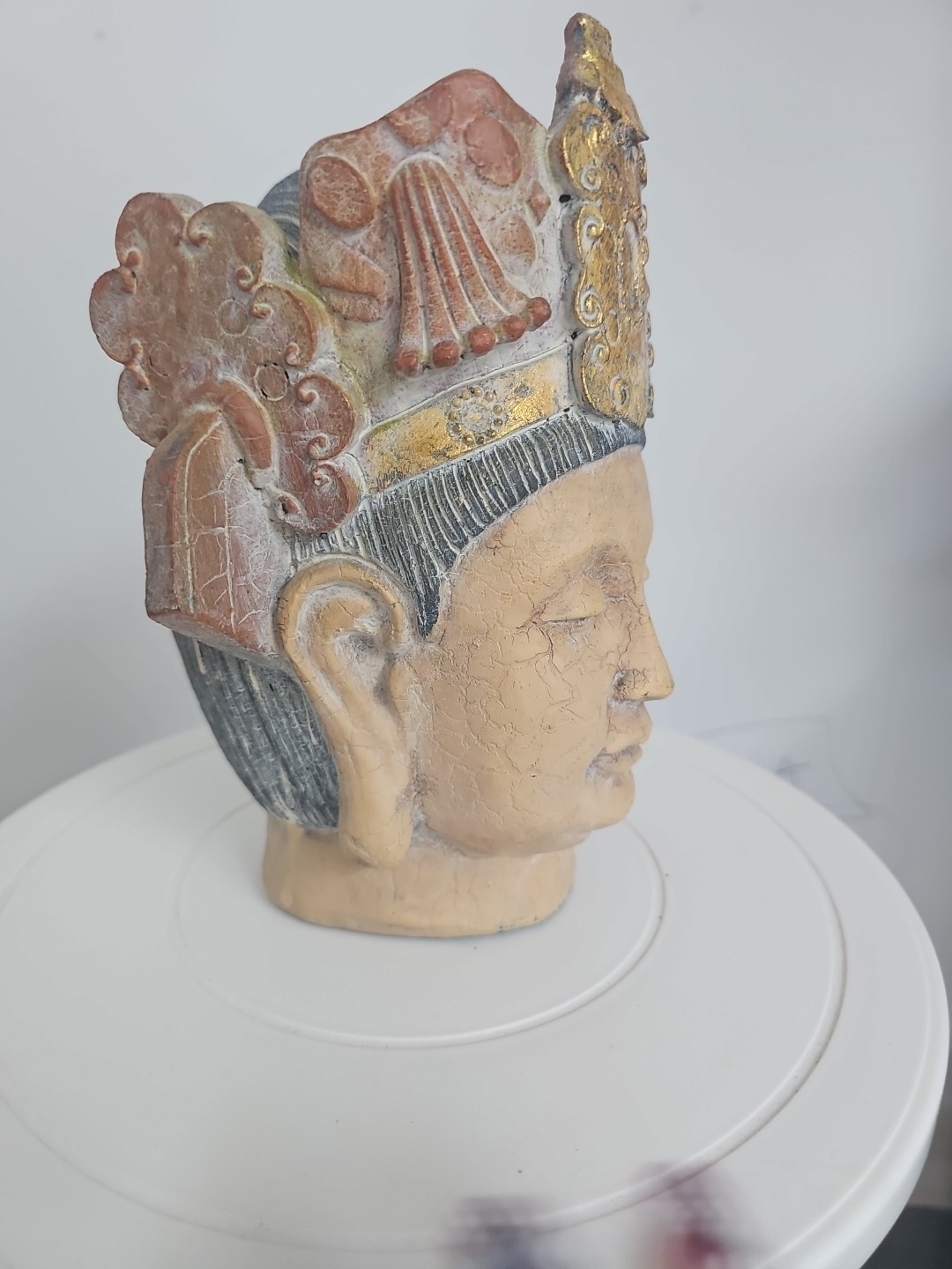 Handmade Aztec Warrior Head Custom Sculpted Made In China