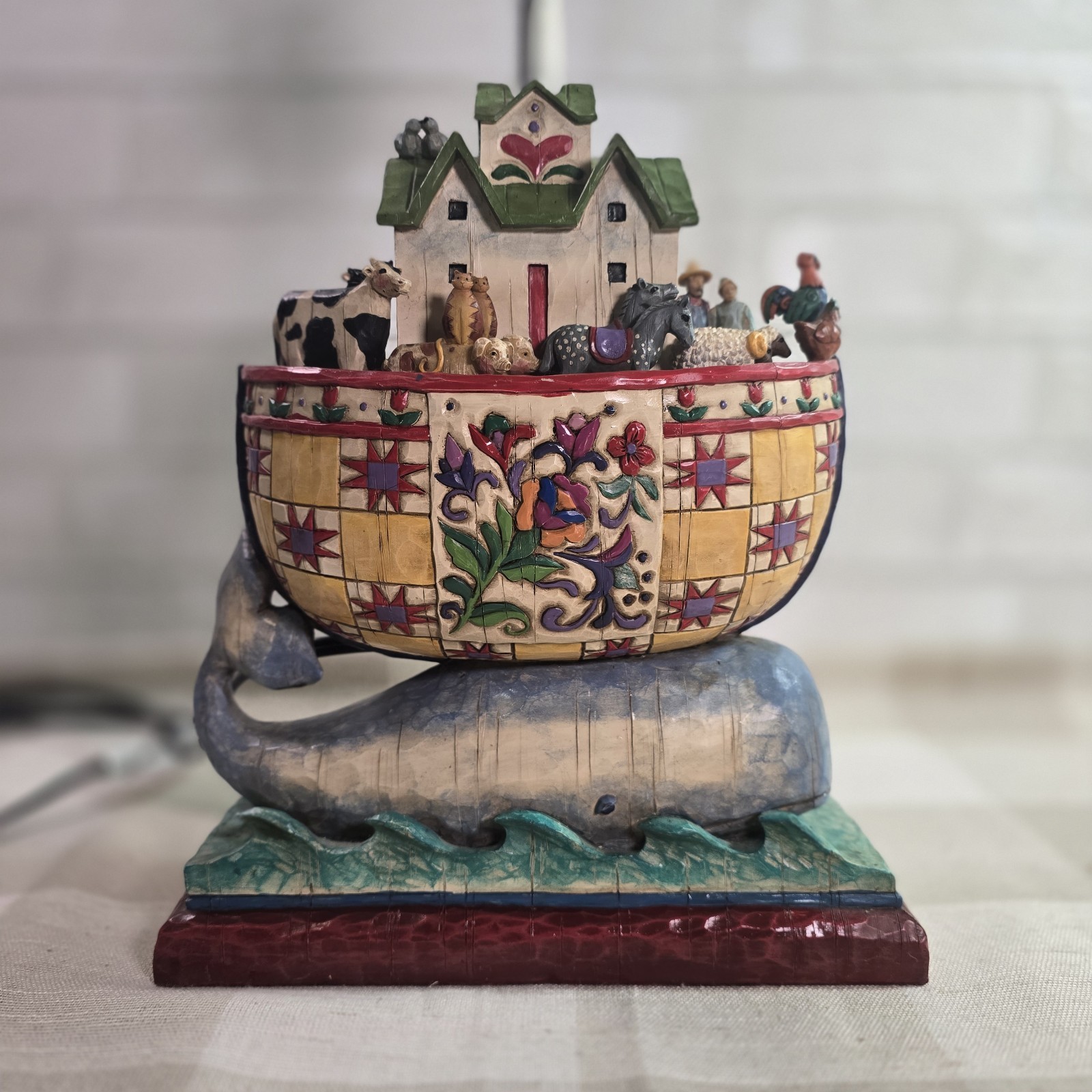 Jim Shore Heartwood Creek Noah’s Ark Table Lamp Children’s Decor 2004