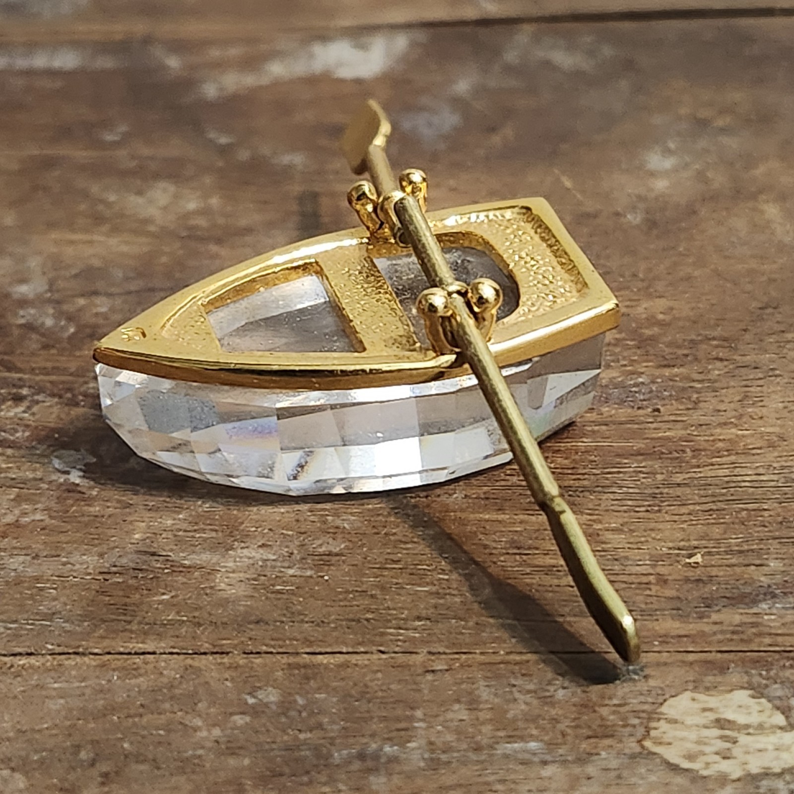 Swarovski Crystal Gold Tone Memories Row Boat 176083 Designer: Anton Hirzinger
