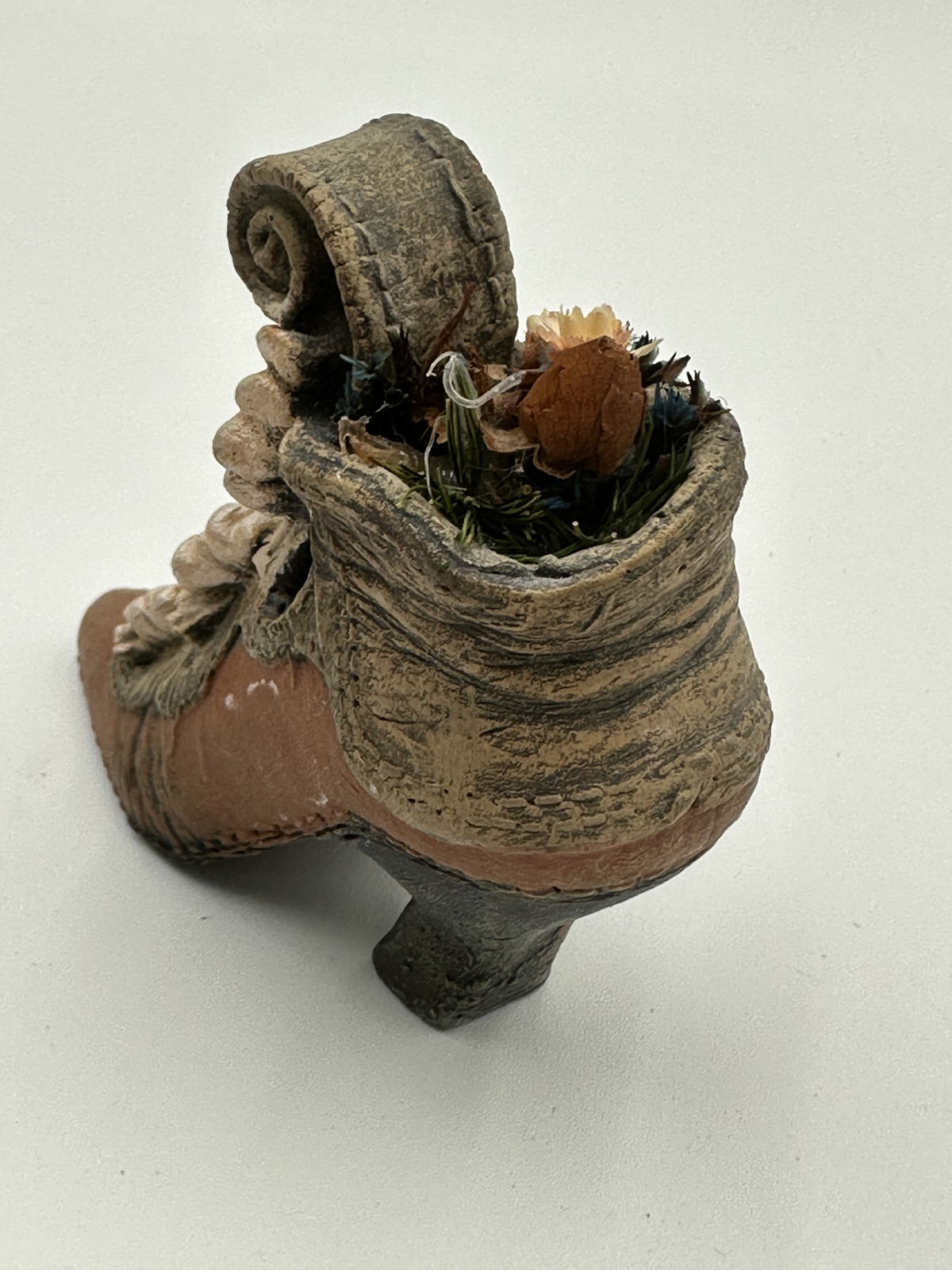 Vintage Victorian Miniature High Heel Shoe Figurine Collectible Resin Mini 4″