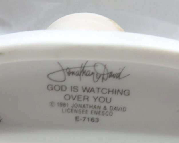ENESCO Precious Moments Figurine – God is Watching Over You – J&D – Vintage 1981