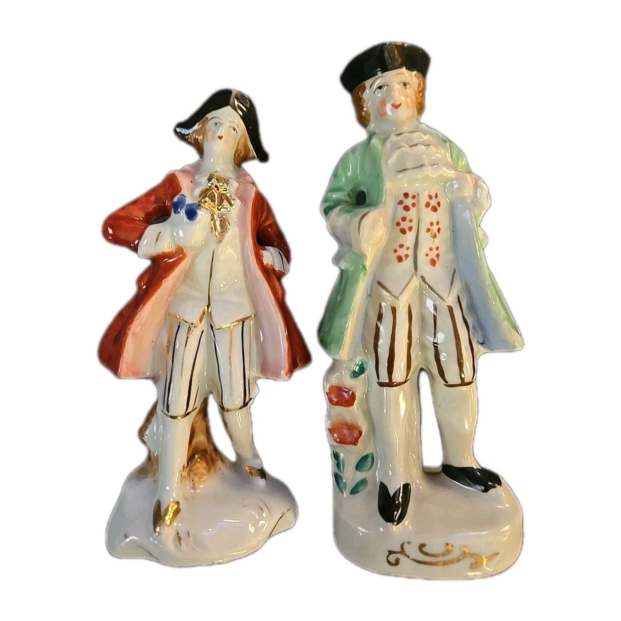 VTG Porcelain Colonial Man Sitting 4.5″ Tall Figures Made Occupied Japan (Pair)