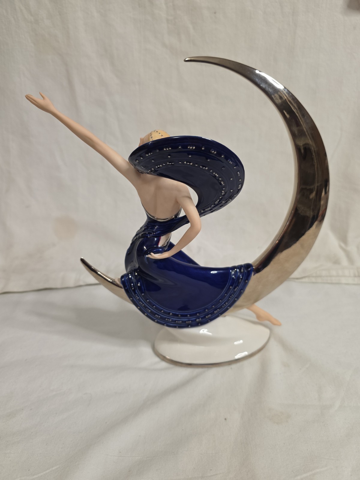 “Moonlight In Platinum Franklin Mint 10″” Statue Figurine – Victoria Oldham 1987
