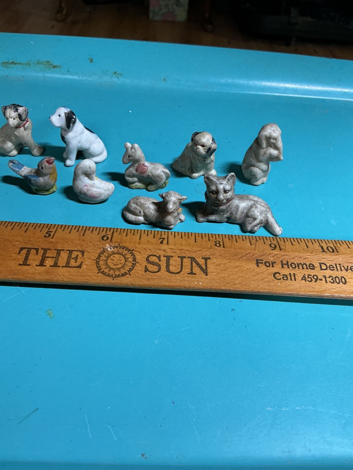 Antique & Vintage Lot mini Animal figurines cats dogs ducks lamb elephant birds