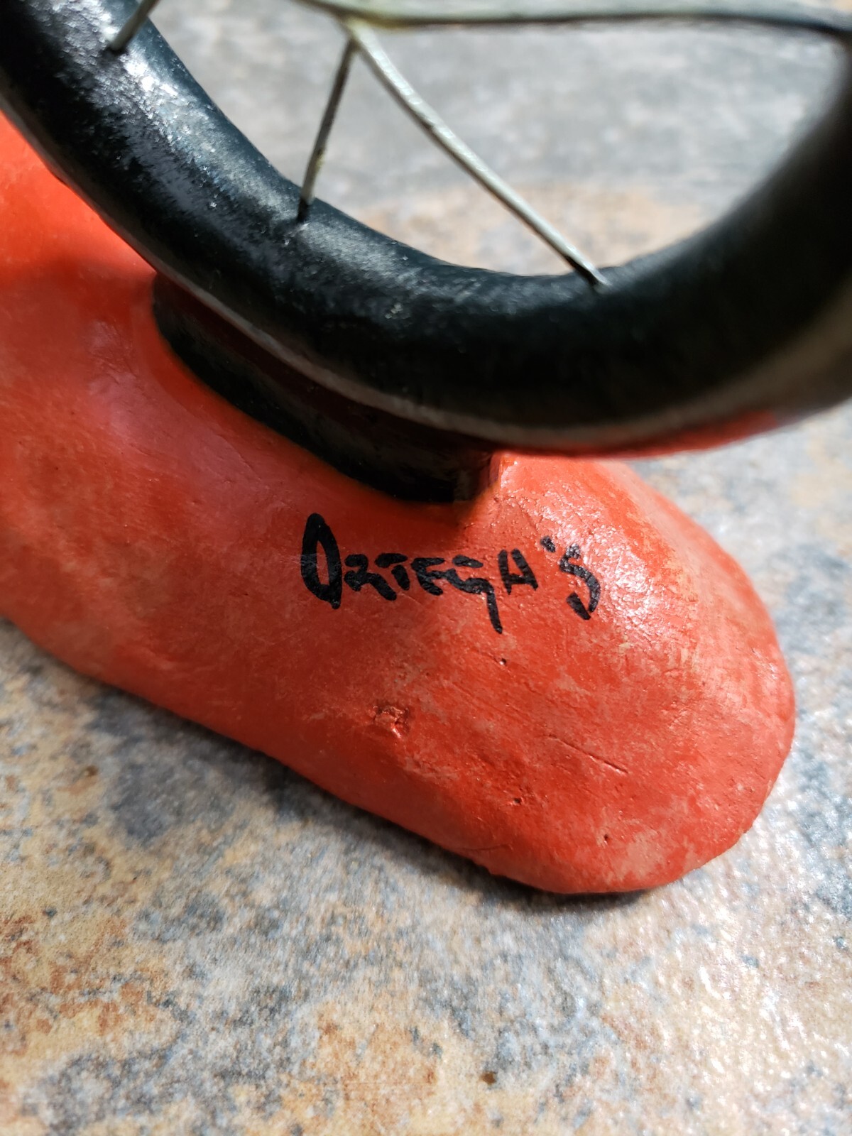 Gerardo Ortega Signed Hand Painted Ceramic Alebrije Style Dog Bicycle Sculpture