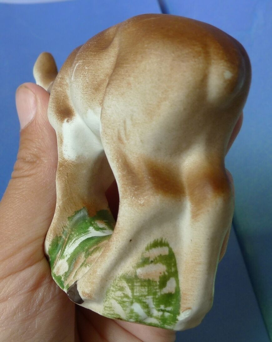Antique Latvia Porcelain Bisque Figurine Animal Roe Deer Donkey Collectibles