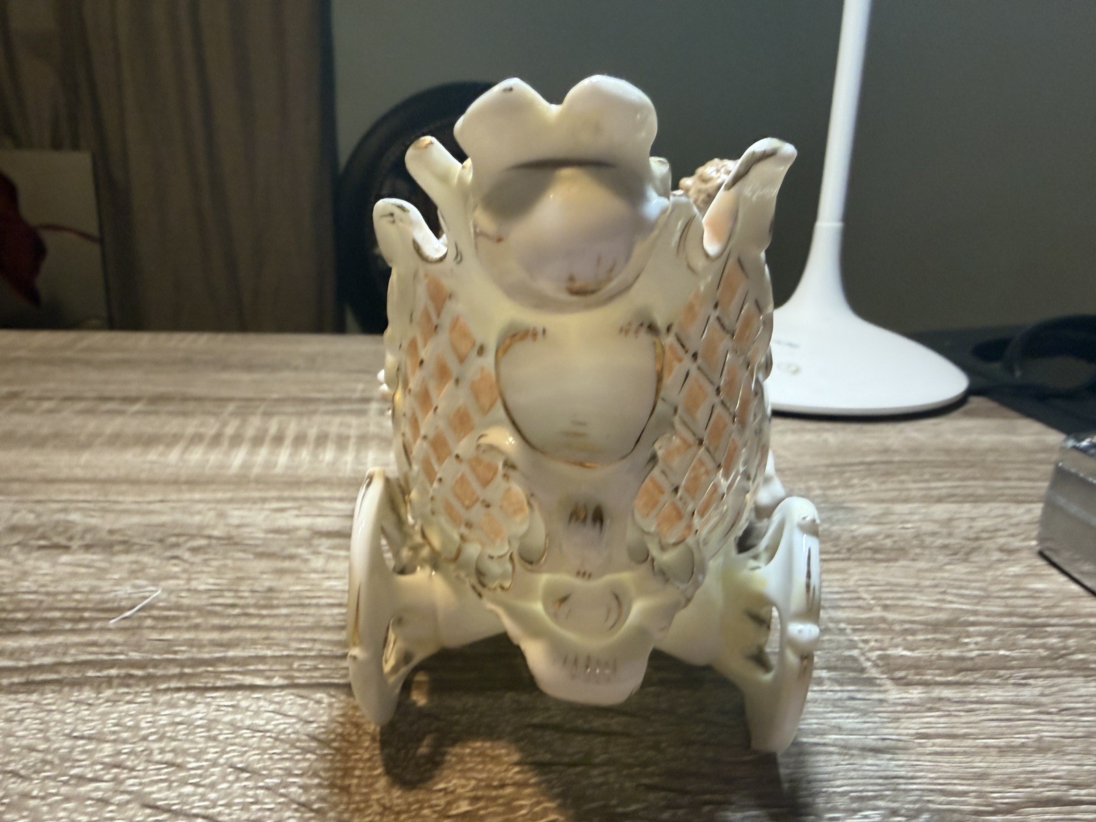 Antique Volkstedt Porcelain Cherub on Chariot Triebner Ens Eckert Rococo 1880s