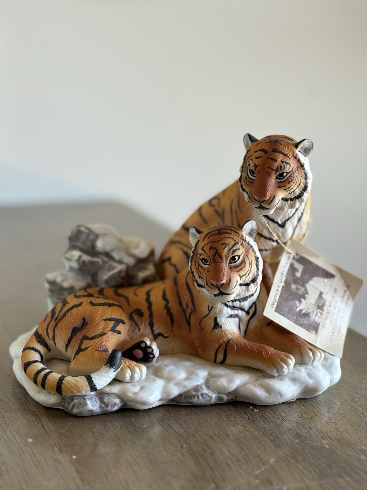 Home Interiors Homco Siberian Tigers Endangered Species 1996 Figurine | With Tag