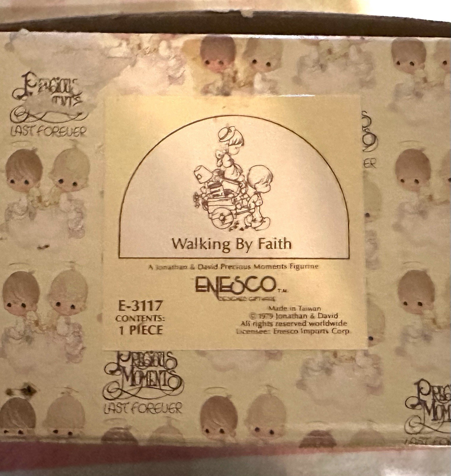 Precious Moments, “Walking By Faith” 1979, Jonathon & David, w/Box