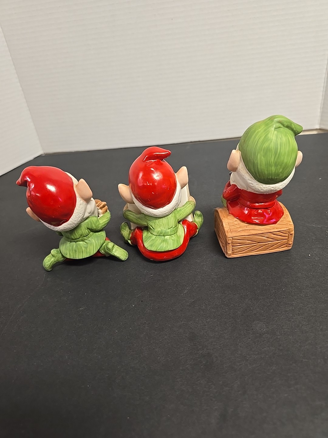 Homco #5406 Vintage Christmas Elf Elves Figurines Trio Ceramic – Set of 3