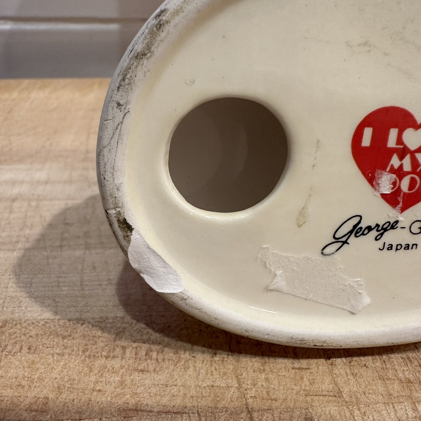 Pekinese Dog Ceramic Figurine I Love My Dog 3” George Good Vintage Gift Idea