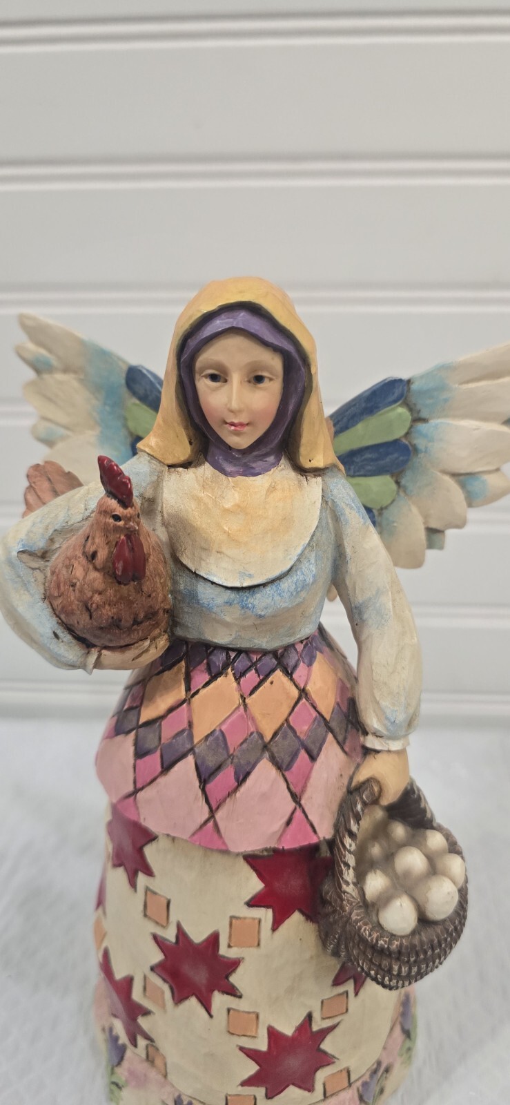 Jim Shore Heartwood Creek Angel Of Faithfulness Figurine 2002 Hen Egg Basket