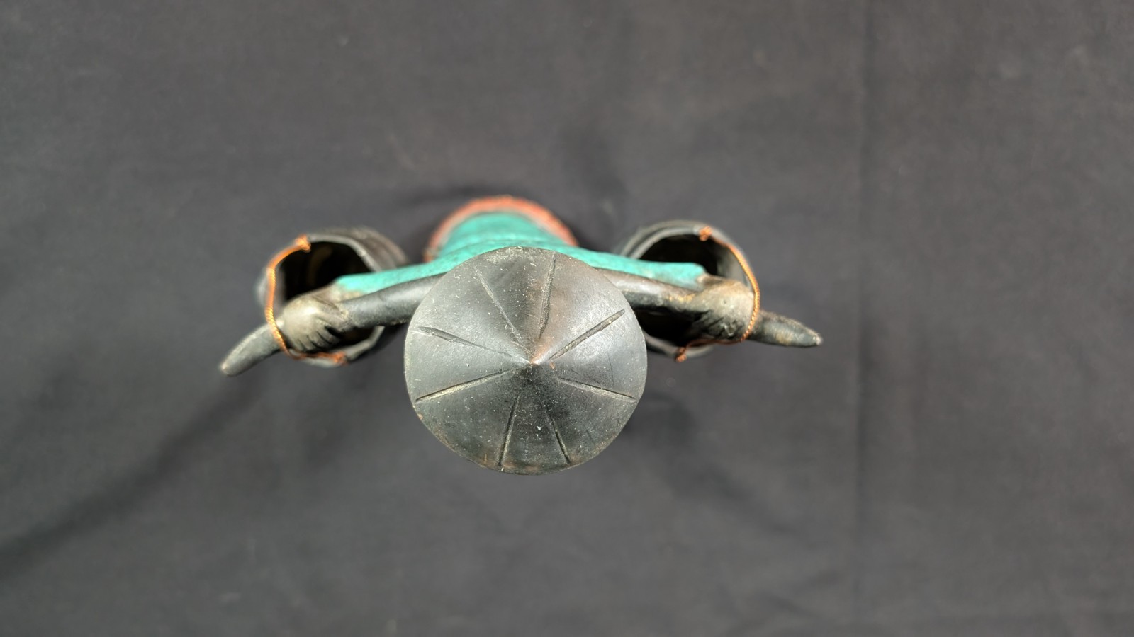Vintage Mid-Century Chinese bronze water carrier sculptures a water bearer