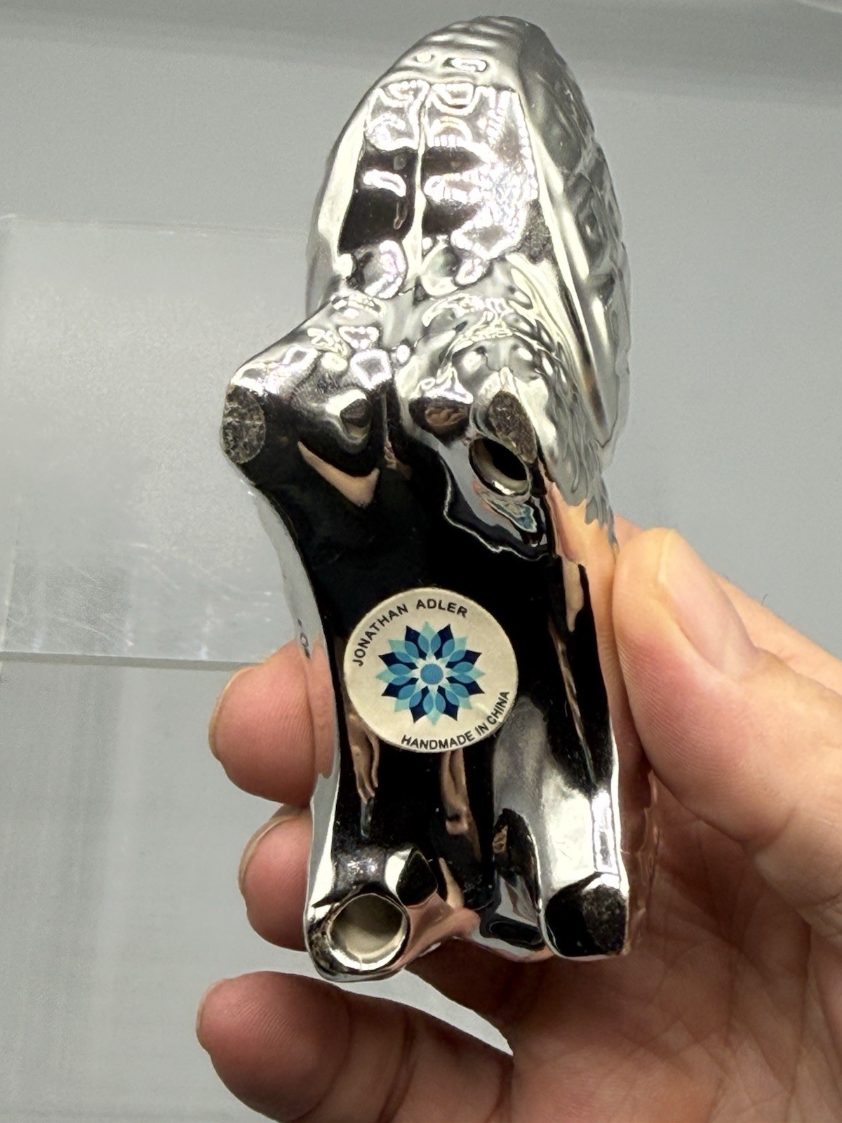 Jonathan Adler Menagerie Chrome Lion Figurine.