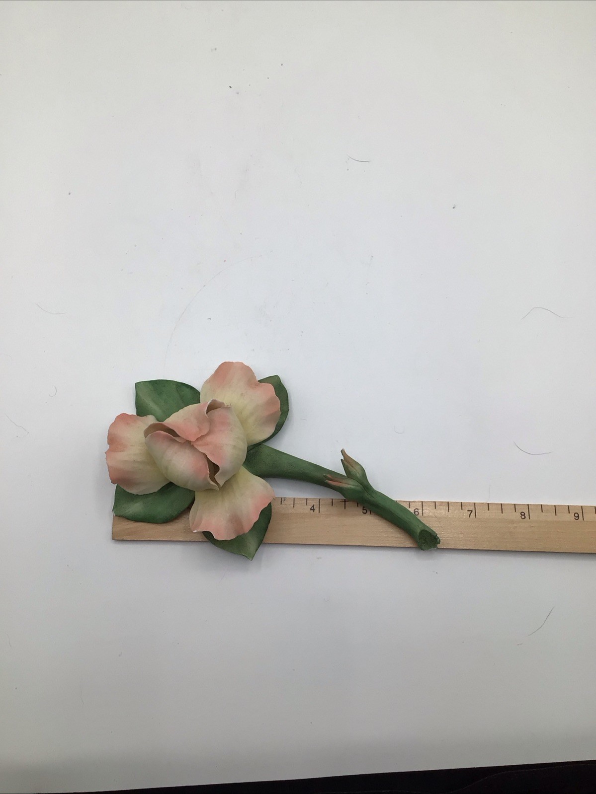 Capodimonte Porcelain Blush Pink Rose Made in Italy