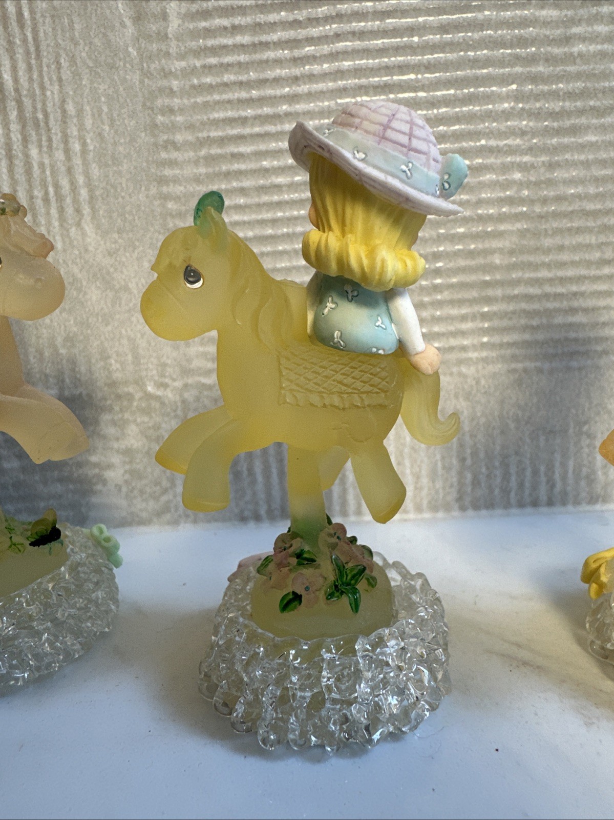 Set Of 4 2000 Precious Moments Mini Carousel Horses Spring, Summer, Autumn,…