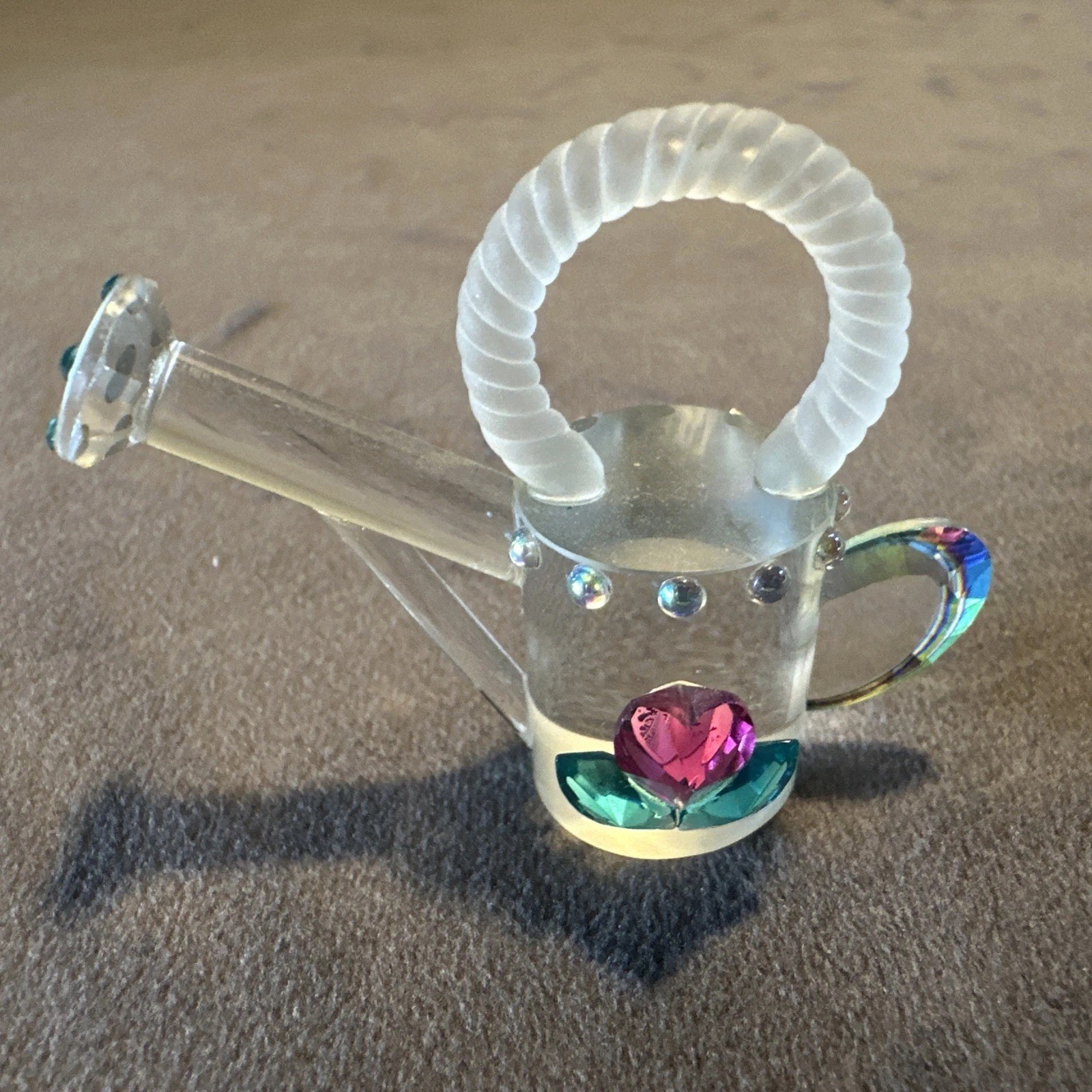 Beautiful Miniature Crystallite Crystal Iridescent Watering Can