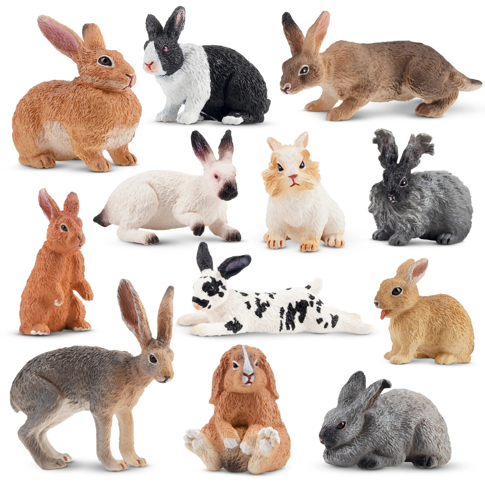 Toymany 12pcs Rabbits Animal Figurine Collectible Zootopia Toy Set Bunny